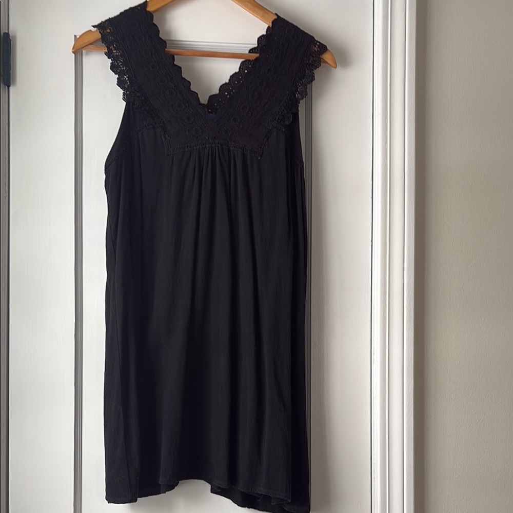 Mini Short A Line Summer Dress, Black, Small - Picture 3 of 9